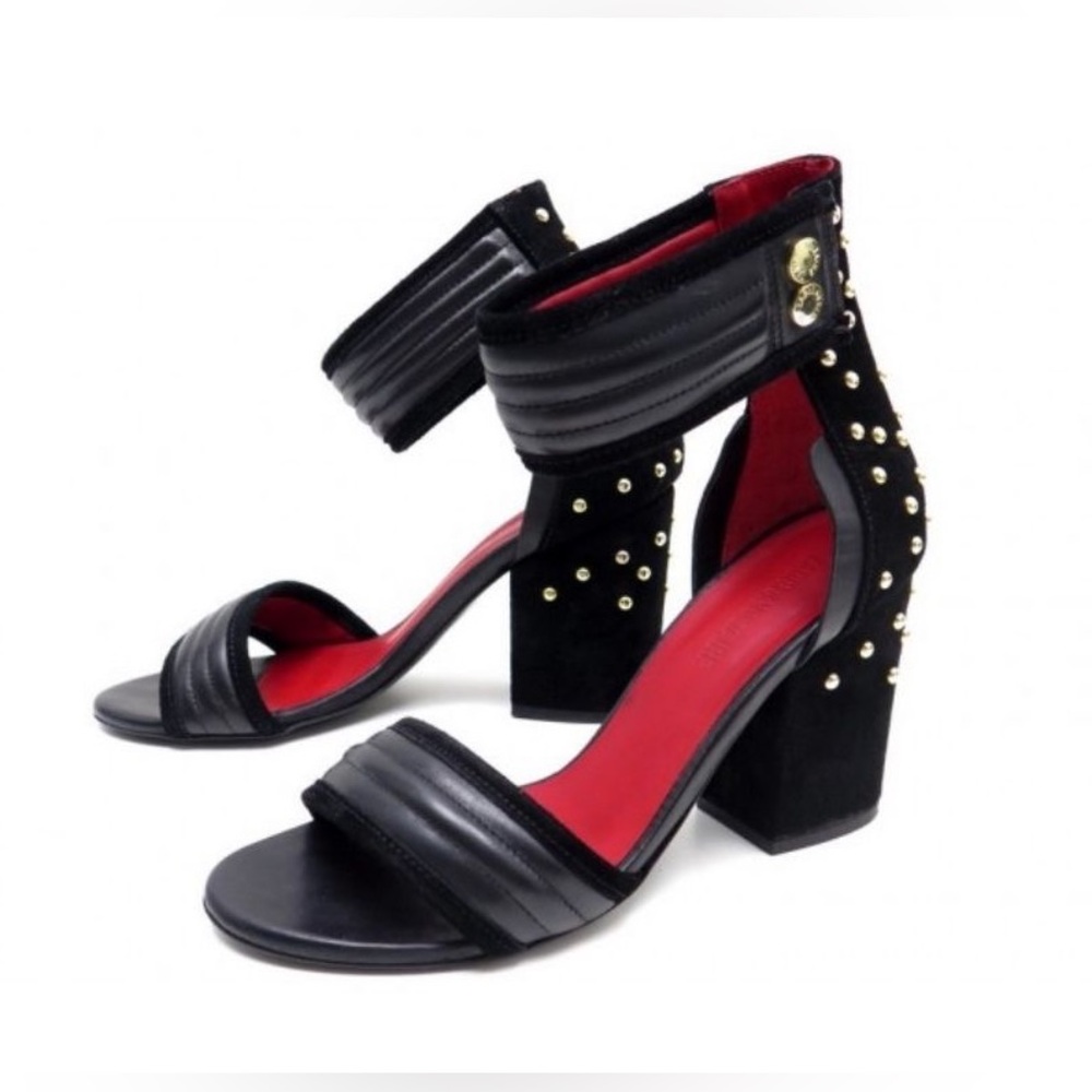 ZADIG & VOLTAIRE leather sandals studded suede size 8